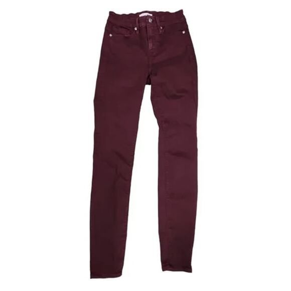 Good American Skinny Sculpting Super Stretch Jeans Sz 10/30 in Burgundy NWT - Picture 1 of 8